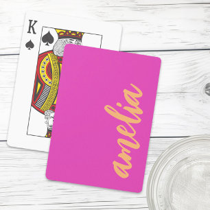 Baralho Script de nome personalizado bold laranja magenta