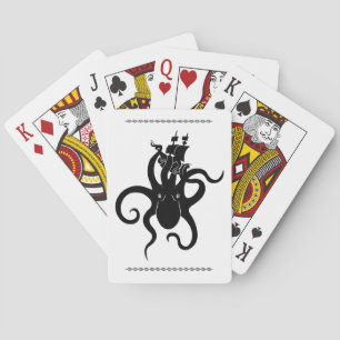 Baralho Sea Monster Black and White Kraken com navio