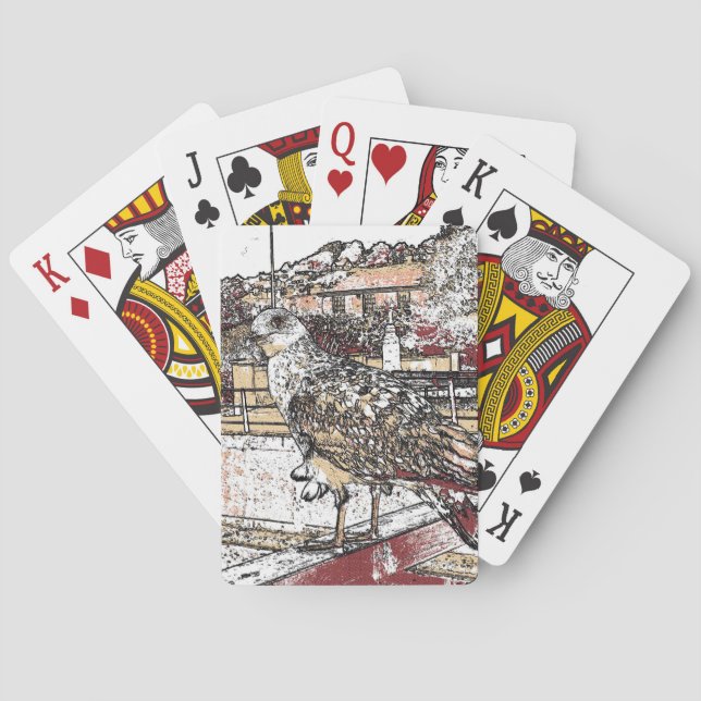 Baralho Seagull na ponte em Hythe (Verso)