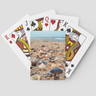 Baralho Seashells nos cartões de jogo da praia