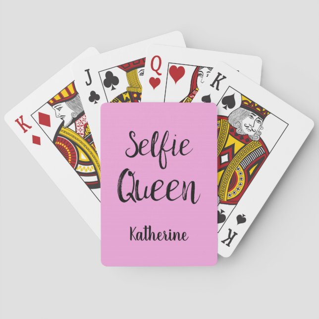 Baralho Selfie Queen Name Personalised Pink (Verso)