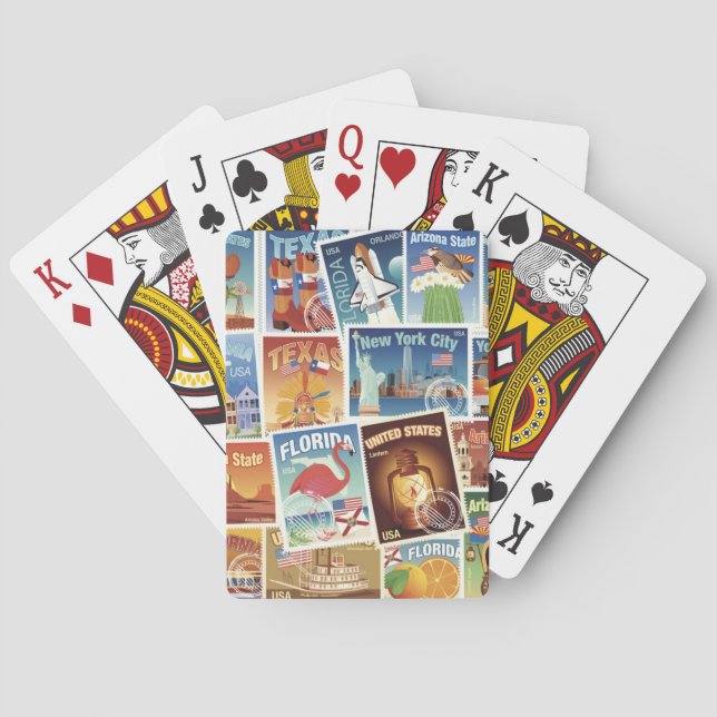 Baralho Selos postais dos Estados Unidos (Verso)