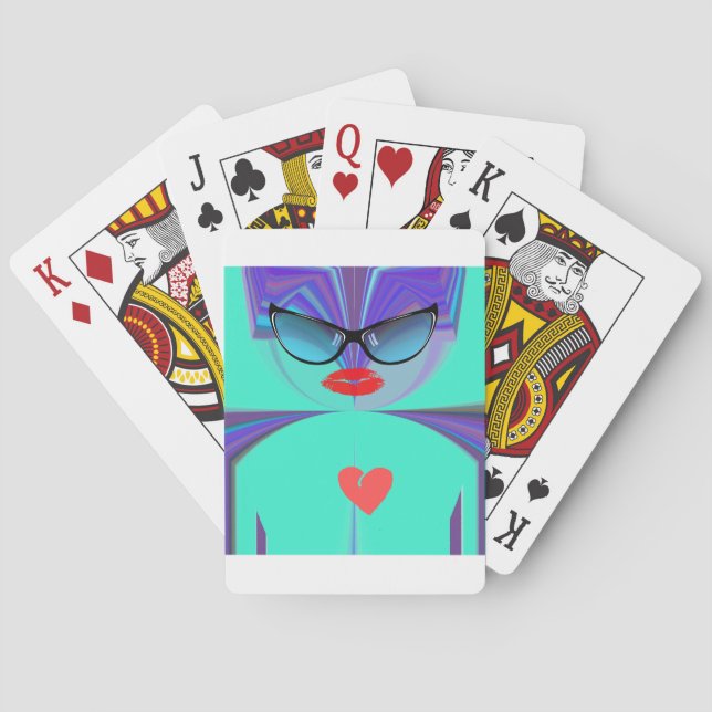 Baralho Senhora Elegante Retrato: Uma Trabalho de arte Col (Verso)