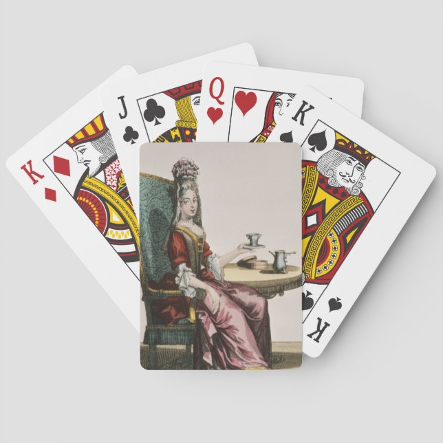 Baralho Senhora Taking Café, placa de forma, c.1695 (Verso)