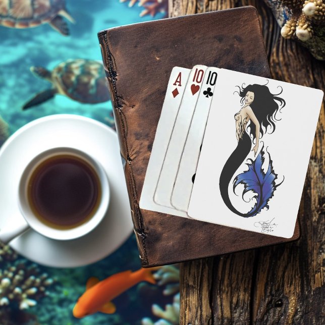 Baralho Sereia da Fantasia Elegante Tribal Azul (Criador carregado)