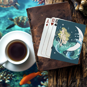 Baralho Sereia Loira Lua Crescente Arte Deco Fantasia