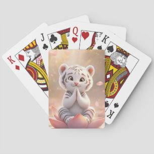 Baralho Serene Prayer: Cubo Branco do Tigre no Lotus