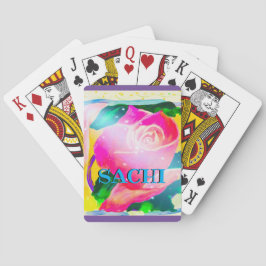 Baralho Seu nome com sombra da gota, feixes da estrela