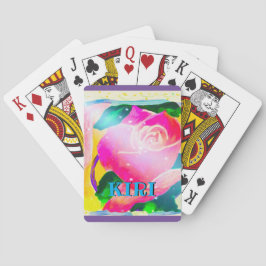 Baralho Seu nome com sombra da gota, feixes da estrela