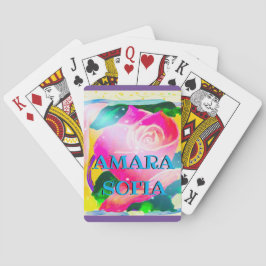 Baralho Seu nome com sombra da gota, feixes da estrela