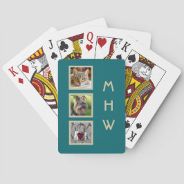 Baralho SEUS 3 FOTOS & cartões de jogo do monograma