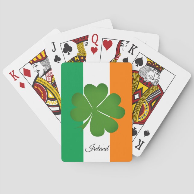 Baralho Shamrock, Irish Flag, Irlanda, Jogos de Cartões (Verso)