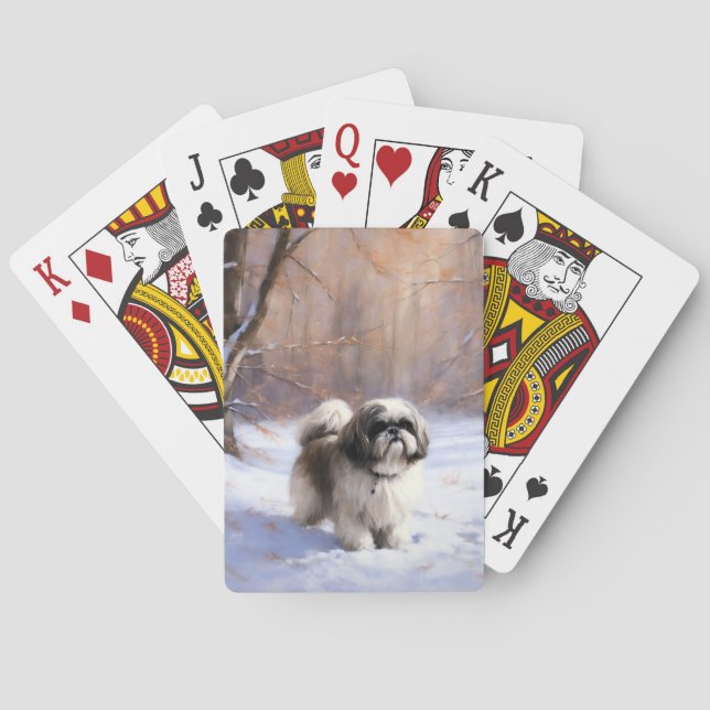 Baralho Shih Tzu Deixe-O Neve Natal (Verso)
