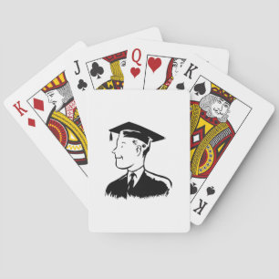 Baralho Silhueta de Graduado Masculino Vestindo Capa e Cap
