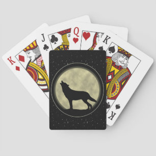 Baralho Silhueta do lobo, cartões de jogo do póquer da