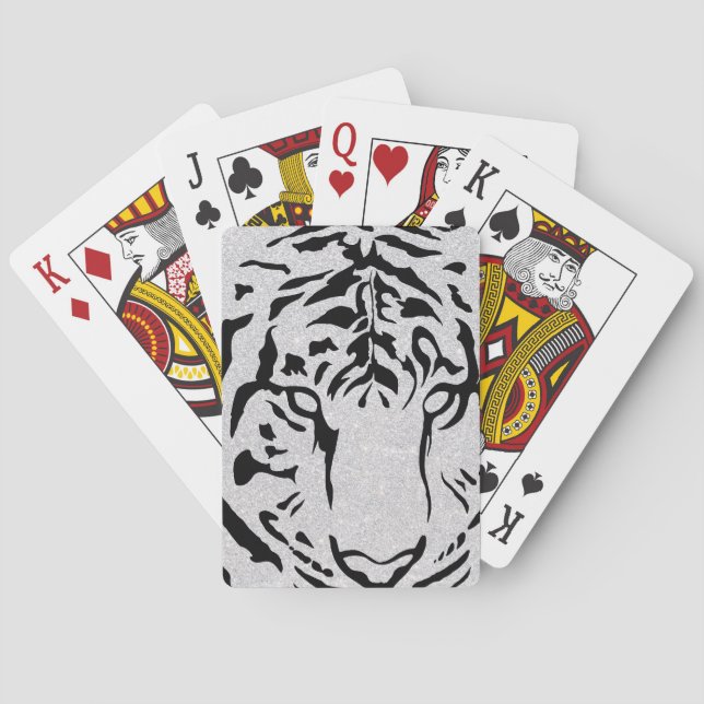 Baralho Silhuette de Tigre Preto e Branco (Verso)