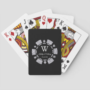 Baralho Silver Glitter Poker Chip Casino Favor do Casino