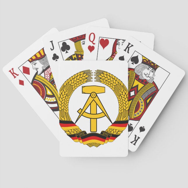 Baralho Simbolize o der RDA - emblema nacional do GDR (Verso)
