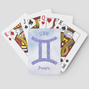 Baralho Símbolo de Astrologia Gemini Cute - Roxo Personali