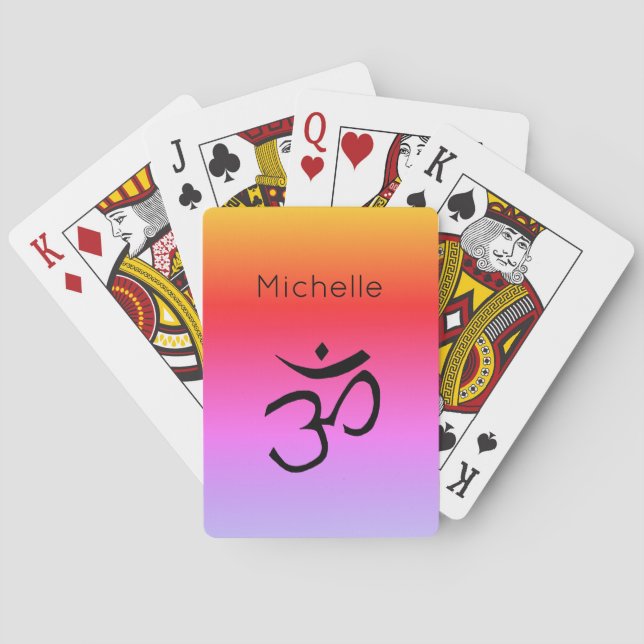 Baralho Símbolo de Yoga do Namaste Om Personalizado (Verso)