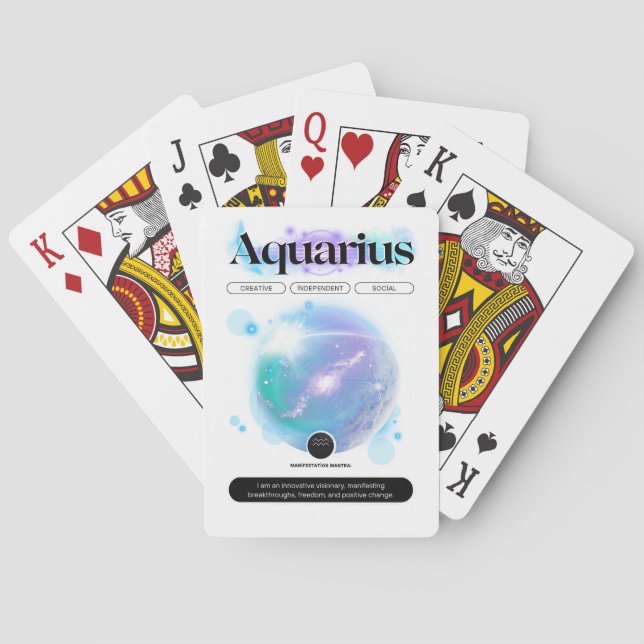 Baralho Símbolo Zodiano Moderno Aquarius Citar Elemento de (Verso)