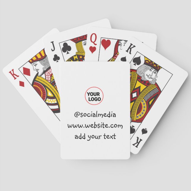 Baralho simples e minimamente personalizado adicione o end (Verso)