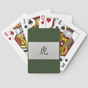 Baralho Sinal zodíaco chinês Tiger verde