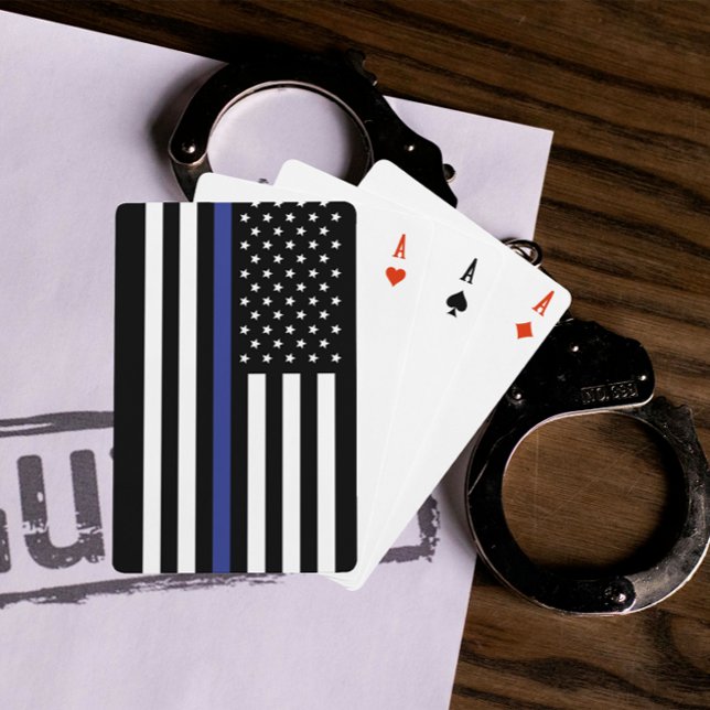 Baralho Sinalizador Americano Thin Blue Line Personalizado (Criador carregado)