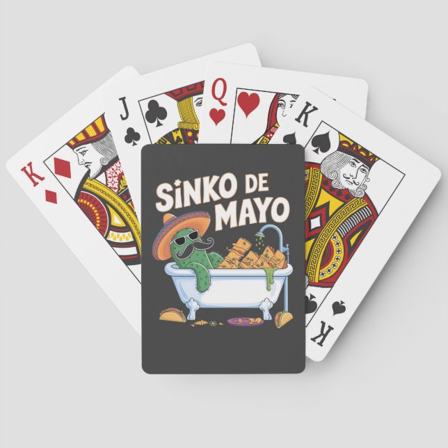 Baralho Sinko de Mayo Cinco De Mayo Cactus Funny (Verso)