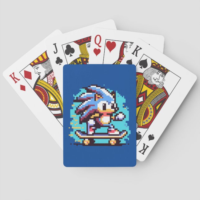 Baralho Skater Hedgehog Rápido e Divertido Skate Pixel Art (Verso)