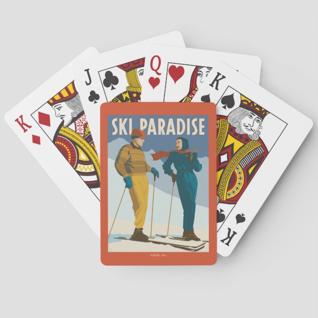 Baralho Ski Paradise Vintage Impressão (Verso)