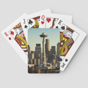 Baralho Skyline de Seattle e agulha do centro do espaço