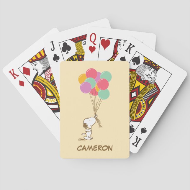 Baralho Snoopy e Balões | Adicione O Seu Nome Às Placas De (Verso)
