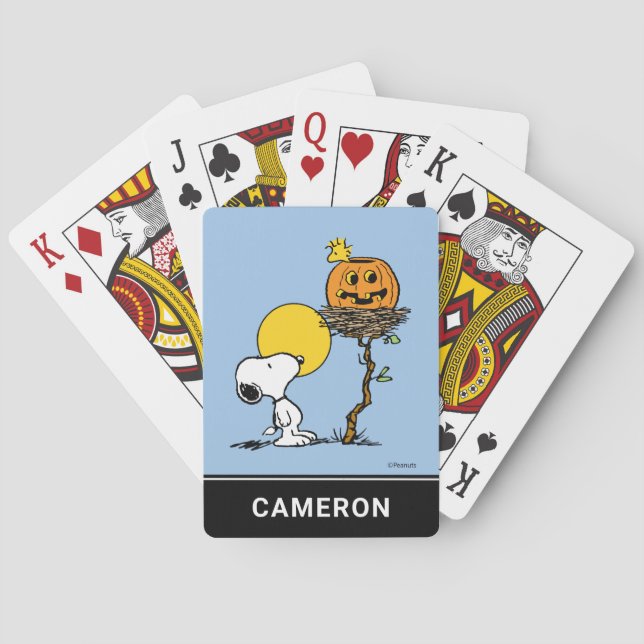 Baralho Snoopy & Woodstock Jack O' Lanterna Jogando Cartõe (Verso)