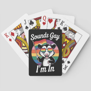 Baralho Soa Gay em Possum Engraçado Orgulho LGBTQ Rainbow