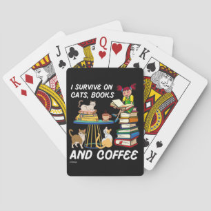 Baralho SOBREVIVO EM GATOS, LIVROS E CAFÉ, Gato engraçad