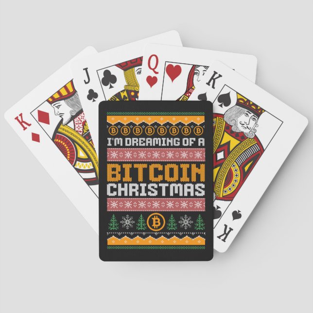Baralho Sonho com um padrão de kit Faux CHRISTMAS BITCOIN (Verso)