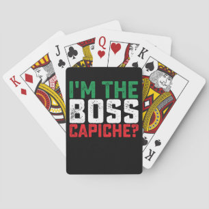 Baralho Sou o chefe Capiche, italiano engraçado