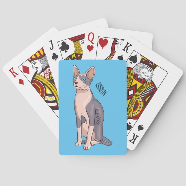 Baralho Sphynx cat cartoon illustration  (Verso)