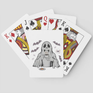 Baralho Spooky Ghost Bebendo Cafeine Halloween