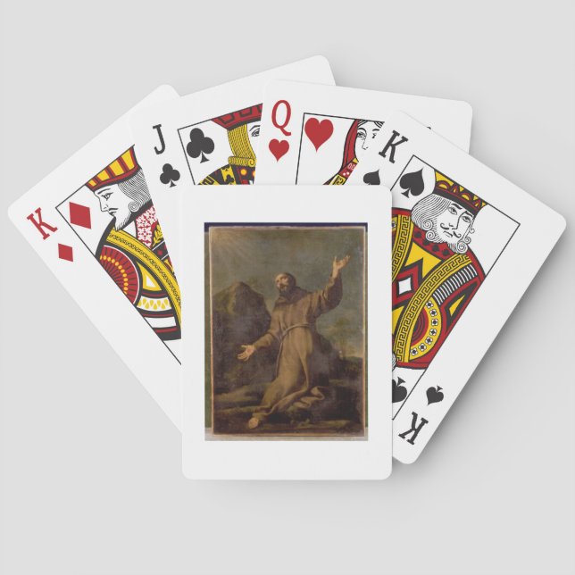 Baralho St Francis que recebe os Stigmata (Verso)