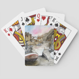 Baralho Staithes, North Yorkshire, England Watercolor