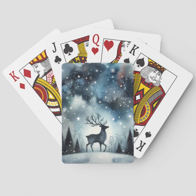 Baralho Starry Winter Night Deer  (Verso)