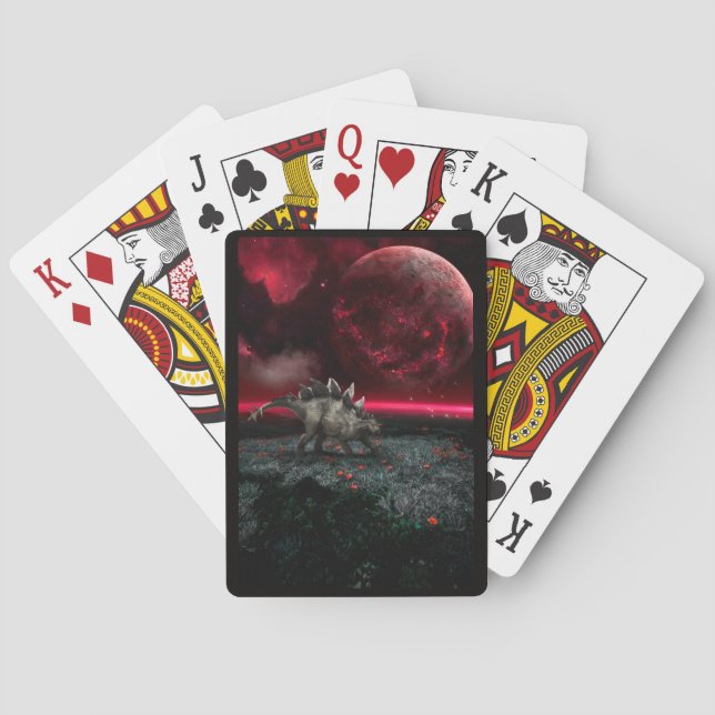 Baralho Stegossauro em cena dramática (Verso)