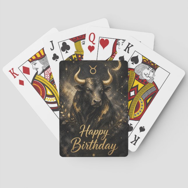 Baralho Stier Happy Birthday Sternzeichen Design (Verso)