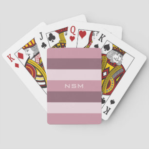 Baralho Stripes — Cartão de jogar monograma personalizado 