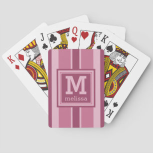 Baralho Stripes — Cartão de jogar monograma personalizado