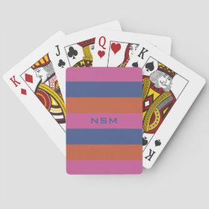 Baralho Stripes — Cartão de jogar monograma personalizado