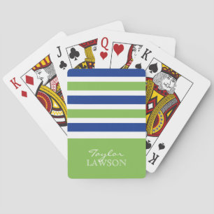 Baralho Stripes — Cartão de jogar monograma personalizado 