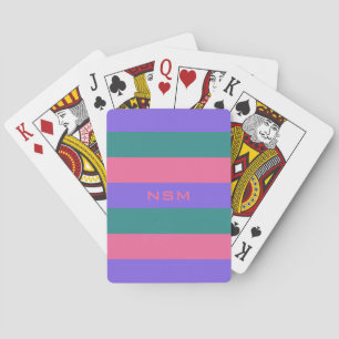 Baralho Stripes — Cartão de jogar monograma personalizado 
